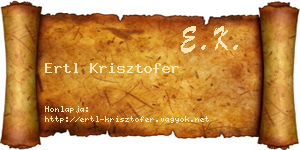 Ertl Krisztofer névjegykártya